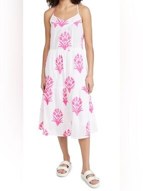 SZ Blockprints Floral Cotton Midi Dress Size Small